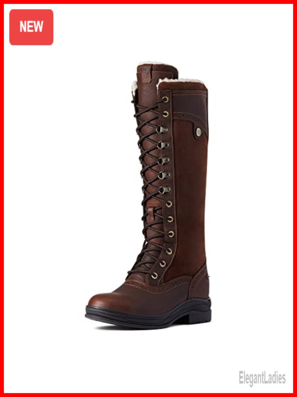 Waterproof Full-Grain Leather Suede Equestrian Boots Calf High